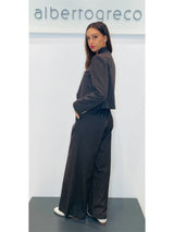 Pantaloni gessati palazzo