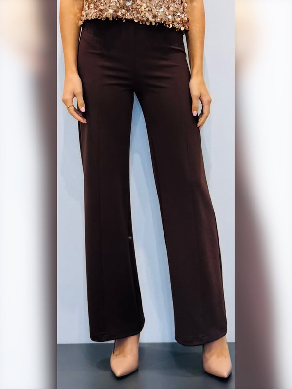 Pantaloni Palazzo vita alta in tessuto elasticizzato