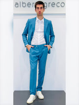 Abito due bottoni in tessuto fiammato