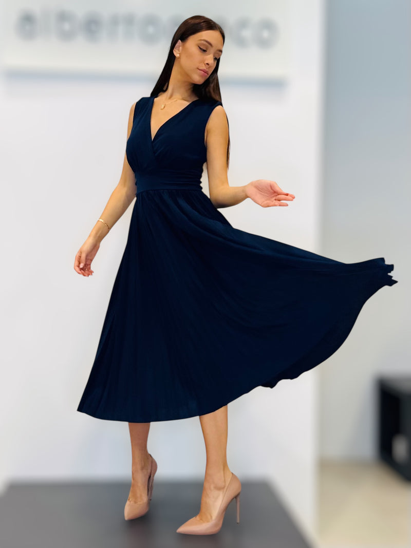 Abito midi con scollo a V in jersey