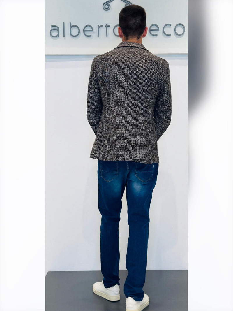 Giacca in panno jersey diagonale