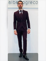 Completo cerimonia con giacca con motivo in raso su davanti