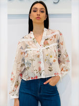 Camicia crop in fantasia floreale