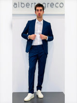 Abito due bottoni in tessuto micro operato