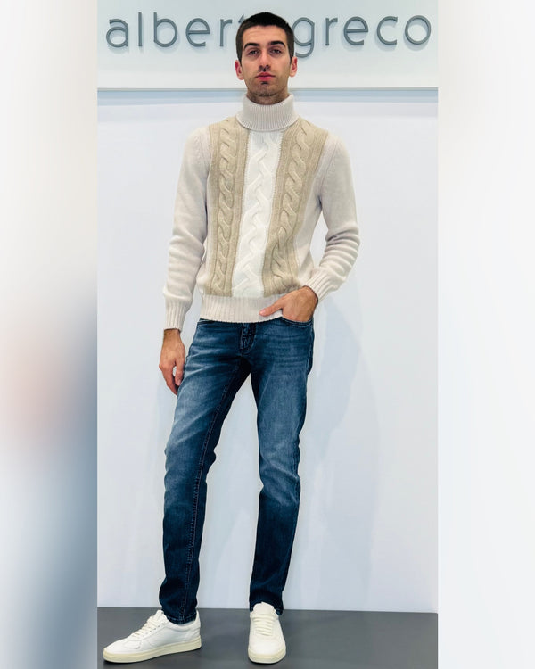 Jeans da uomo aderente in cotone elasticizzato