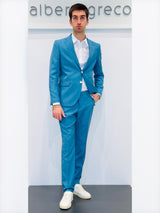 Abito due bottoni in tessuto fiammato