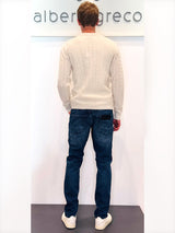 Maglia uomo a trecce misto lana