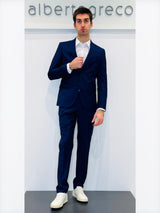 Abito due bottoni in tessuto spinato