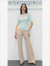 Maglia aderente con scollo devorè