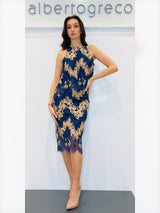 Completo top e gonna in pizzo bicolore