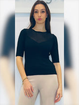 Maglia aderente con scollo devorè