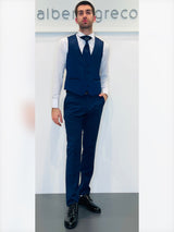 Completo cerimonia con giacca con motivo in raso su davanti