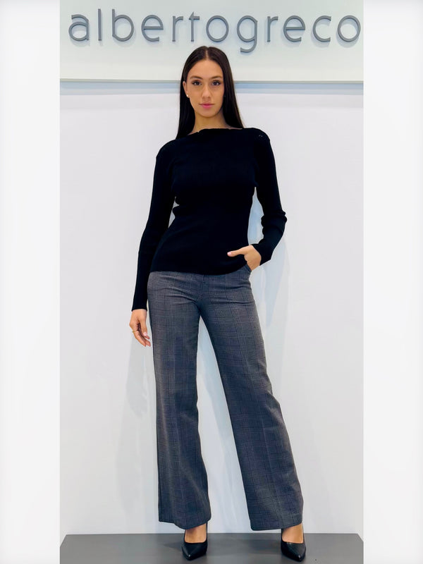 Pantaloni a palazzo principe di galles