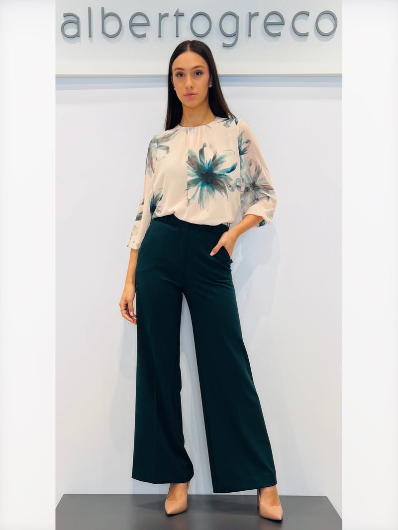 Blusa girocollo in georgette fantasia Curvy