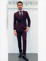 Completo cerimonia con giacca con motivo in raso su davanti