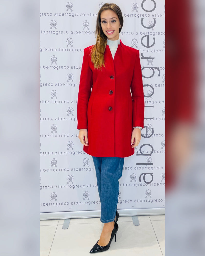 Cappotto tre bottoni in misto lana