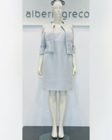 Completo tubino e giacca in tessuto damascato goffrato