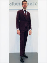 Completo cerimonia con giacca con motivo in raso su davanti