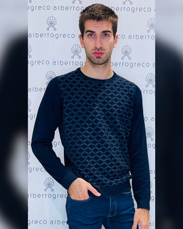 Maglia uomo jacquard a rombi