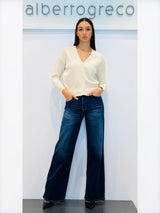 Cardigan over con davanti ricamato