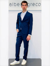 Abito due bottoni in tessuto micro operato