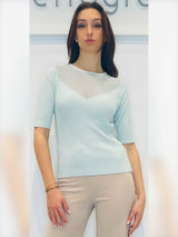 Maglia aderente con scollo devorè