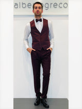 Completo cerimonia con giacca con motivo in raso su davanti