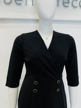 Abito in crepe con gonna svasata a pieghe