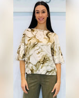 Blusa in raso opaco fantasia