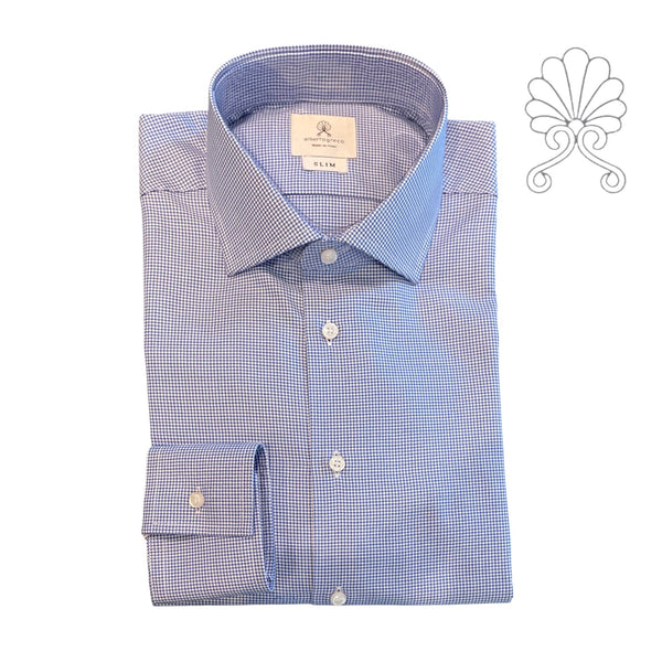 Camicia uomo in tessuto micro pied de puole