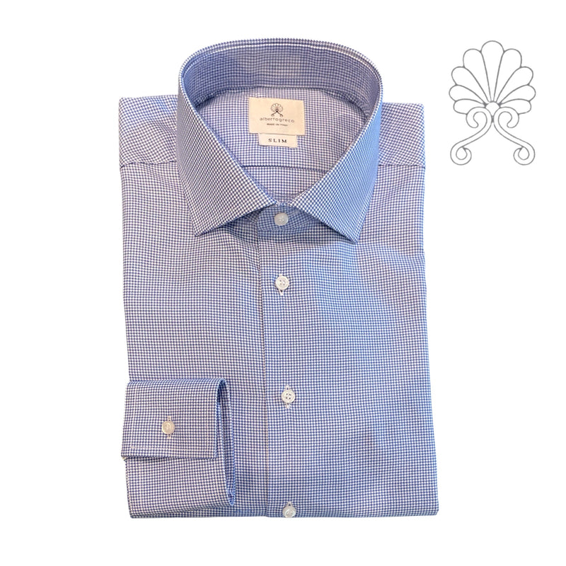 Camicia uomo in tessuto micro pied de puole