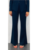 Pantaloni gessati a zampa