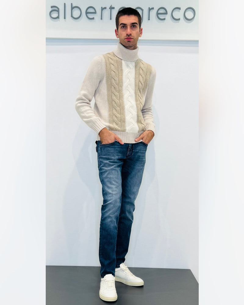 Jeans da uomo aderente in cotone elasticizzato