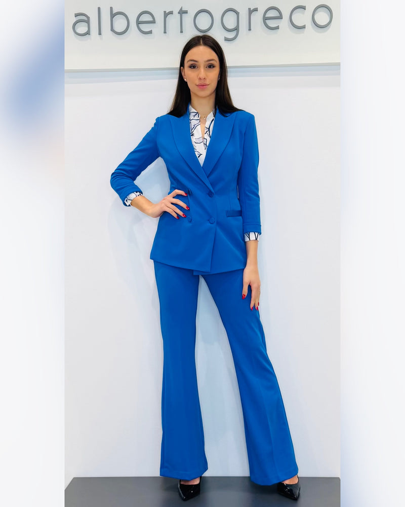 Pantaloni in crepe con dettagli in raso