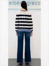 Maglia donna traforata bicolor