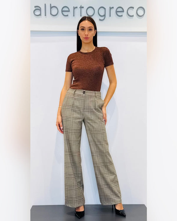 Pantaloni a palazzo a quadri