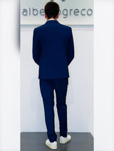 Abito due bottoni in tessuto operato