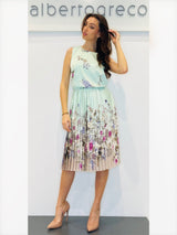 Abito midi con gonna plissè