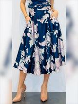 Gonna svasata midi in raso fantasia