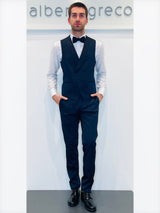 Completo cerimonia con giacca in tessuto damascato