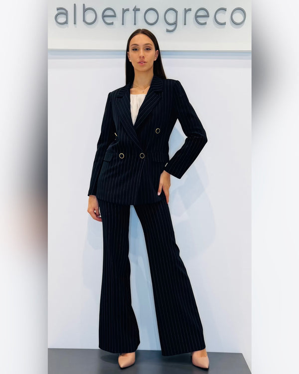 Giacca oversize doppio petto gessata