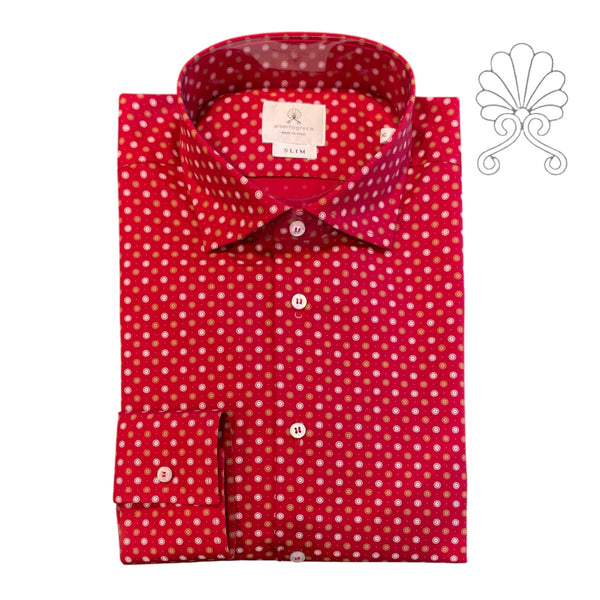 Camicia in fantasia geometrica a pois