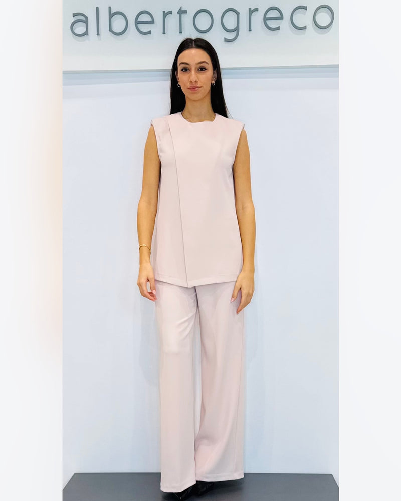 Top in cady strutturato con spallina