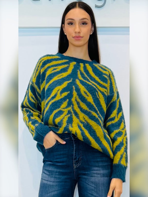 Maglia animalier Jacquard