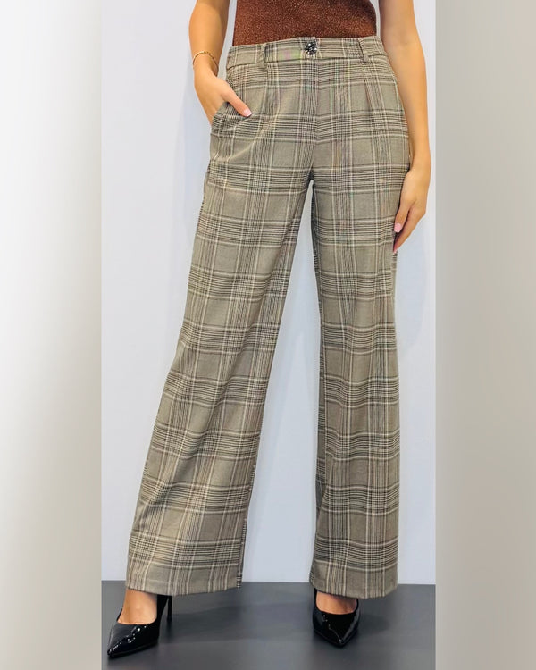 Pantaloni a palazzo a quadri