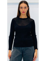 Maglia aderente con scollo devorè