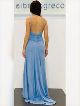 Abito a sirena in jersey glitterato