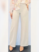 Pantaloni Palazzo vita alta in tessuto elasticizzato