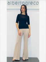 Maglia aderente con scollo devorè