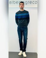 Maglia uomo a righe multicolor